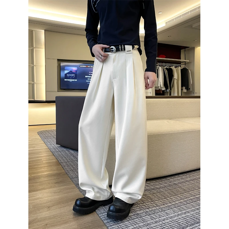 

Suit Pants Men Oversized Fashion Society Mens Dress Pants Korean Loose Wide Leg Pants Mens Office Formal Trousers Large Size 5XL