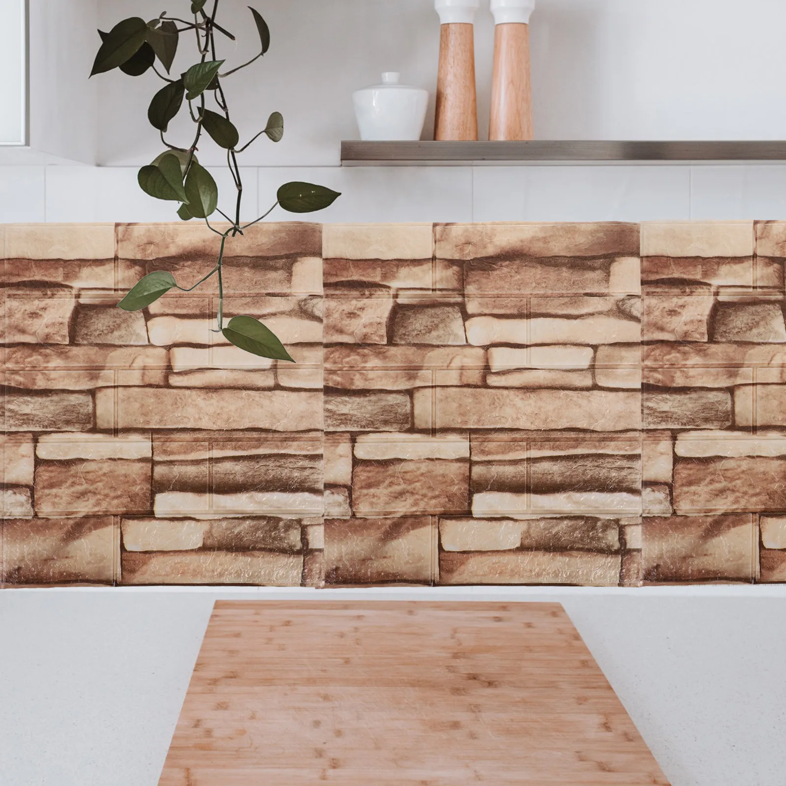 

20pcs Dimensional Wall Sticker Brick Decor Wallpaper Self Adhesive Faux Brick Sticky Tiles Sticky Wallpaper Home