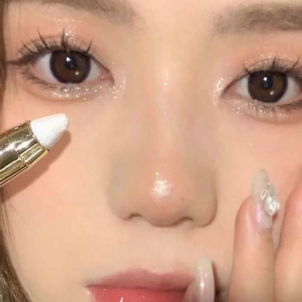 Canetas de sombra de olho com glitter, à prova d'água, cabeça dupla, contorno, sombra de olhos, natural, à prova de manchas, aegyo sal, destaque, casamento