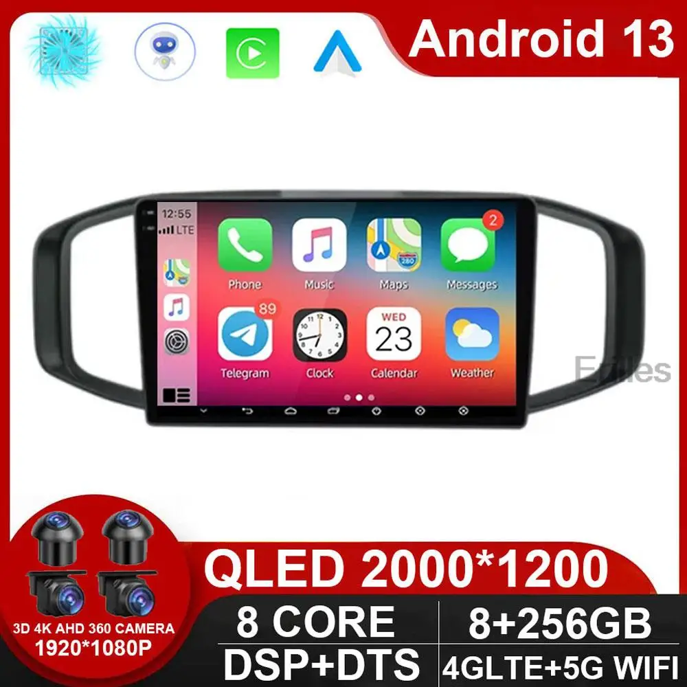 Android 13 Car Radio QLED 4G Wifi DSP Multimedia Video Player For For Morris Garages MG3 2017 2018 2019 GPS Navigation Carplay