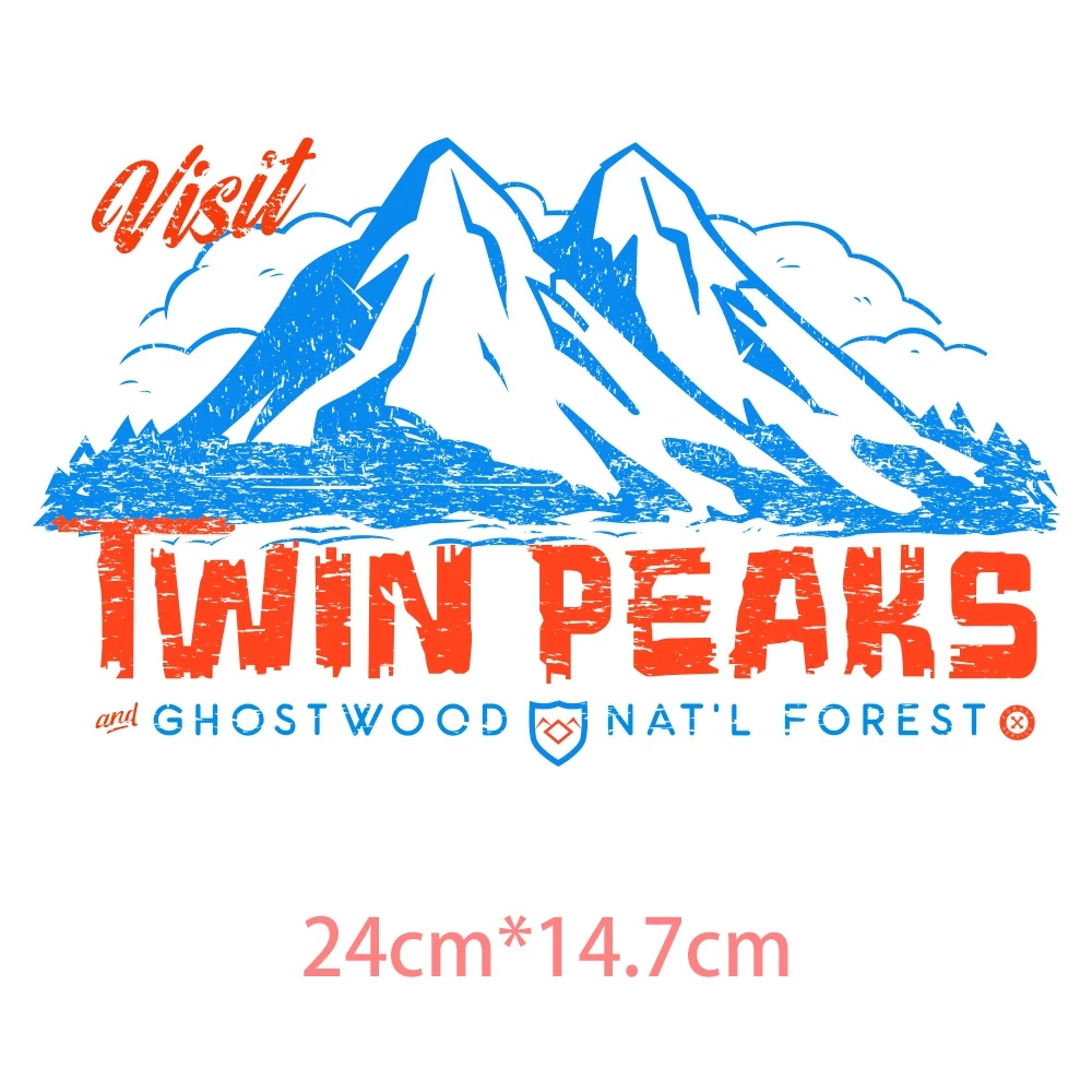 Twin Peaks Personalized Heat Transfer Stickers Patches for Clothing Iron on Transfer Designs Diy T-shirts Appliques for Clothing