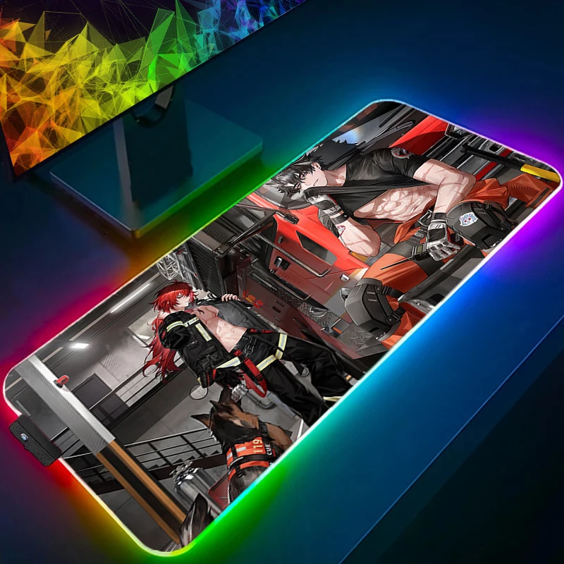 

Mouse Pad Gamer LED Notebook PC Game Mousepad RGB Laptop Keyboard Pad Genshin Impact Wriothesley Mausepad Gaming Desk Mouse Mat