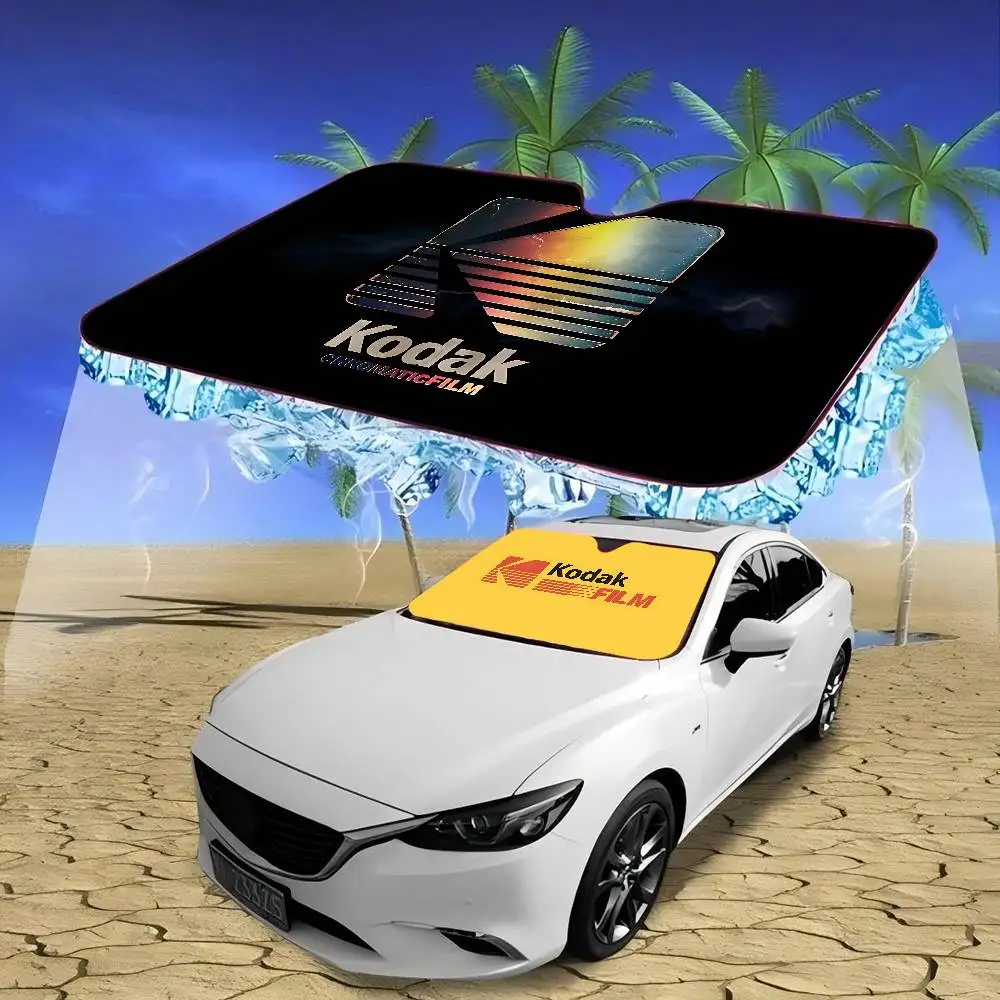 K-Kodak Logo Windshield Sun Shade for Car SUV Truck Front Window Sun Shade Accessory Visor Protector Shield Cover