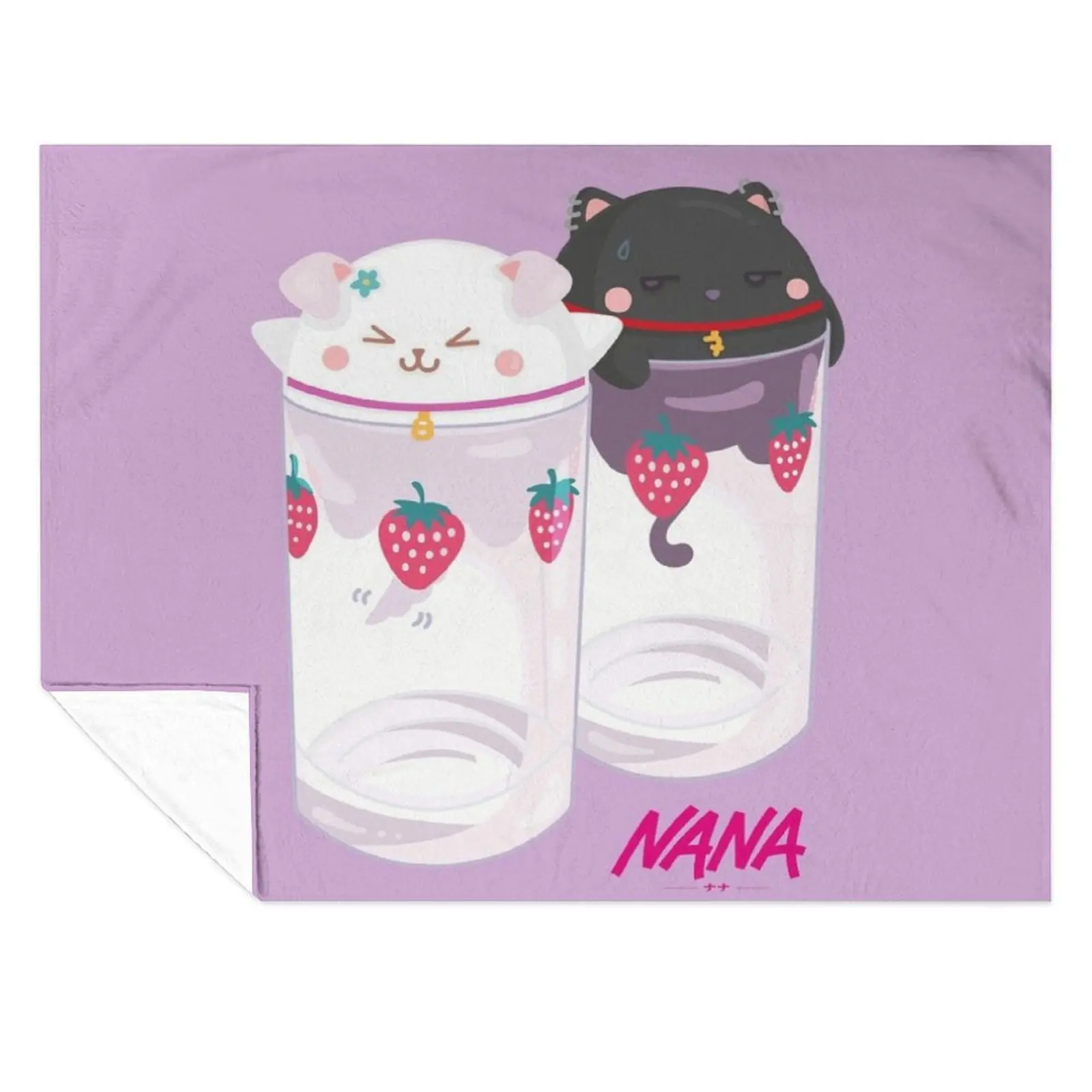 

Nana & Hachi - Strawberry glasses Throw Blanket Weighted manga Soft Big Blankets