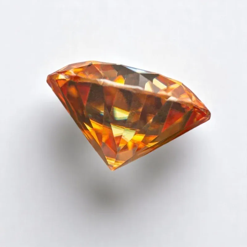 مويسانيتي برتقالي اللون قطع مستديرة VVS1 مرت الماس اختبار الأحجار الكريمة حجر فضفاض صنع المجوهرات بالجملة مع GRA