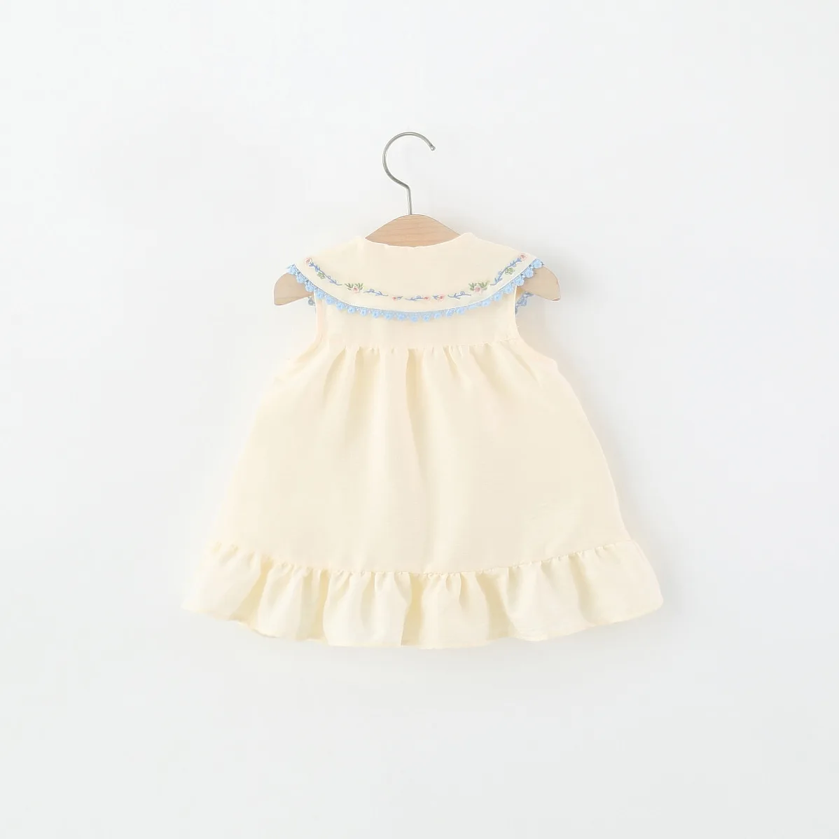 Cute Blue Bow Baby Girl Dress Summer New Sweet Flower Children'S Clothing (6 Months -3 Years Old)