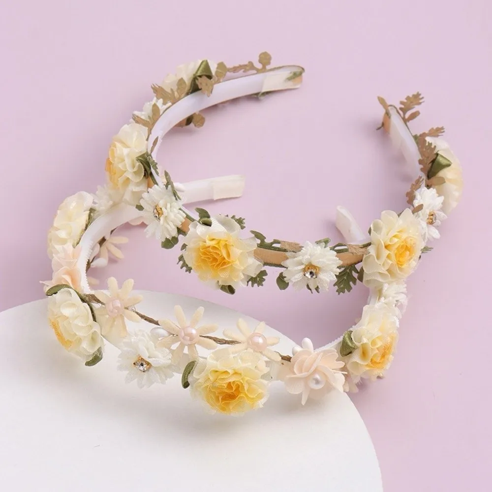 Spring-Summer ' Floral Headbands Non-slip Sweet Fresh Style Floral Hairbands 3D Realistic Flowers Hair Hoop Hair-friendly