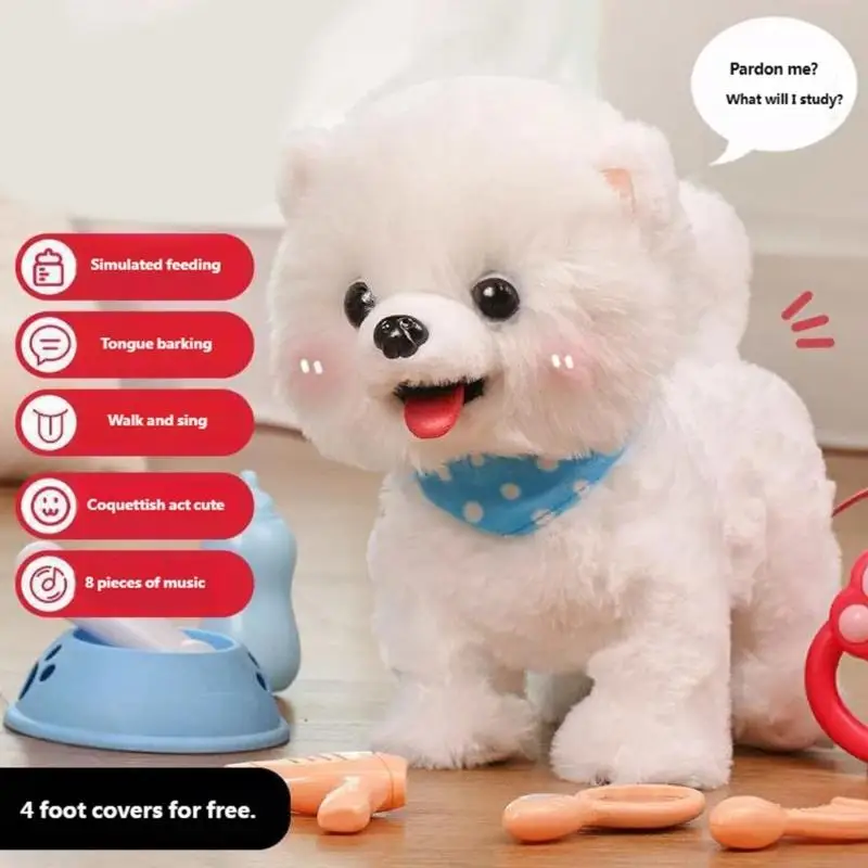 

Interactive Electric Plush Toy Dog That Walks Barks and Learns to Talk for Kids Interactive Children Play A2UB
