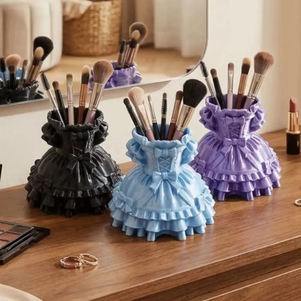 Cartoon Resin Desktop Organizer Container Decorative Design Lolita Dress Pen Holder 3d Printed Pen Container Shop Display