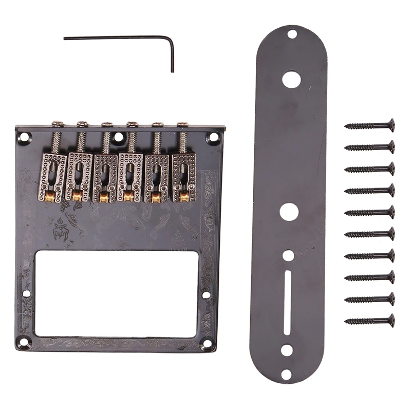 6 String Saddle Volume Control Bridge Replacement Accessories With Control Plate For Telecaster Electric Guitar Repair Part