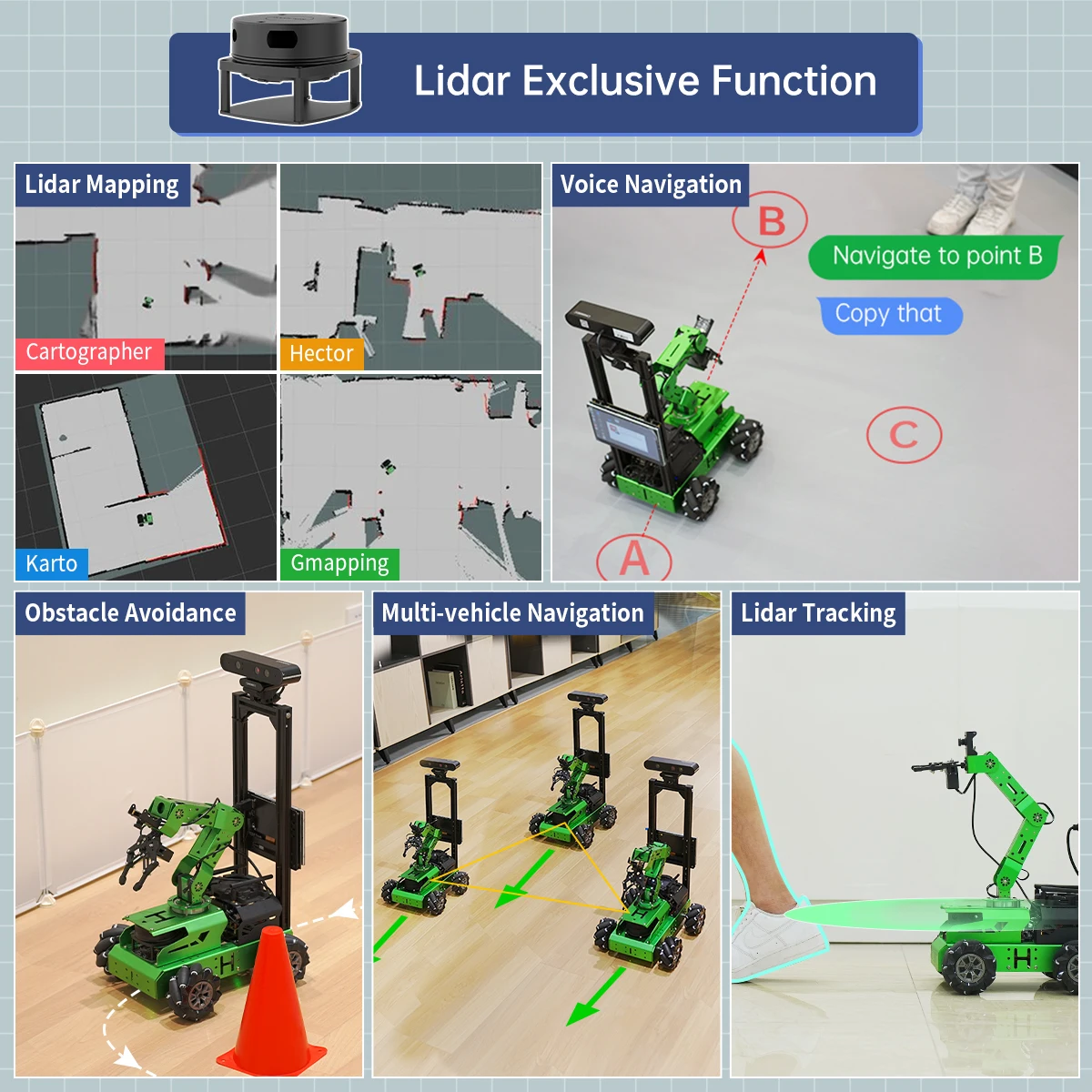 ROS2 Education JetAuto Pro Robot with Robotic Arm Support Python,Mapping Navigation,Voice Interaction for JETSON NANO, ORIN NX