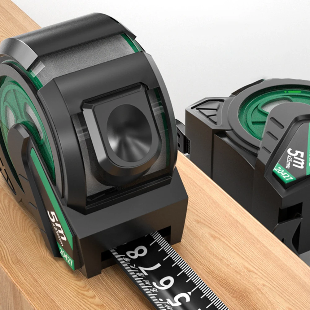 Locking Tape Measure with Graduated Scale and Sturdy Hook End for Accurate Measurements in Woodworking and Remodeling Jobs