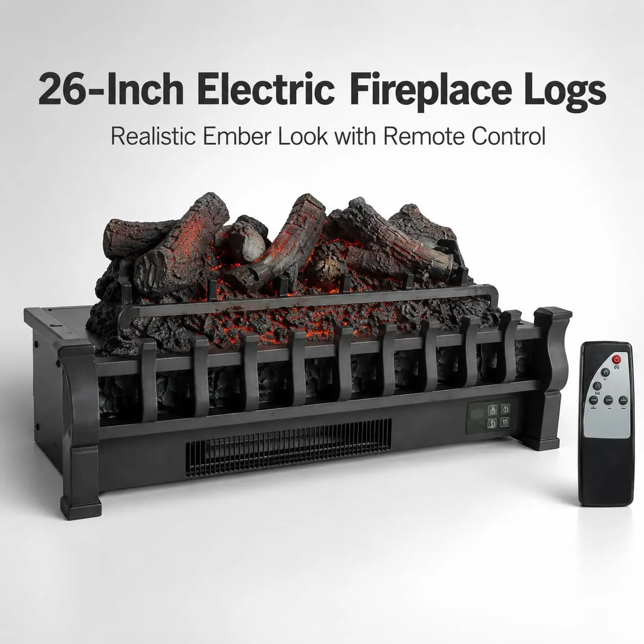 Freestanding Electric Fireplace Stove with Adjustable LED Flame, 750W/1500W Dual Heat, Thermostat & Overheat Protection – Vintage Design for Cozy Home Decor