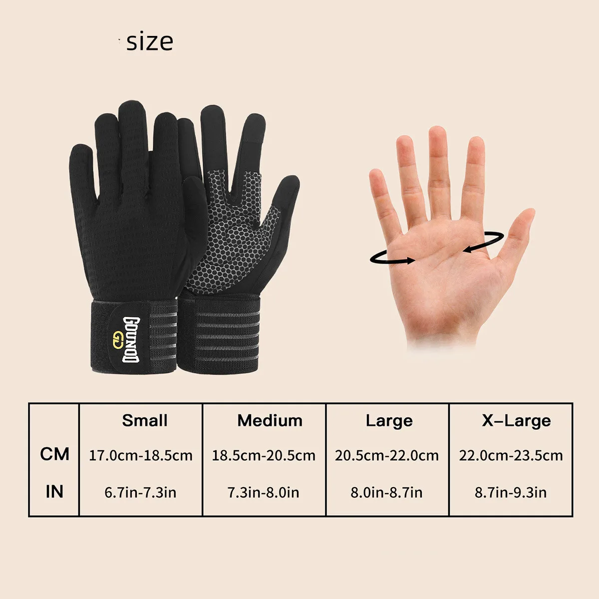 Gym Gloves Full Finger Weight Lifting Gloves With Wrist Support For Heavyweight Exercise Fitness Training Bodybuilding Dumbbell