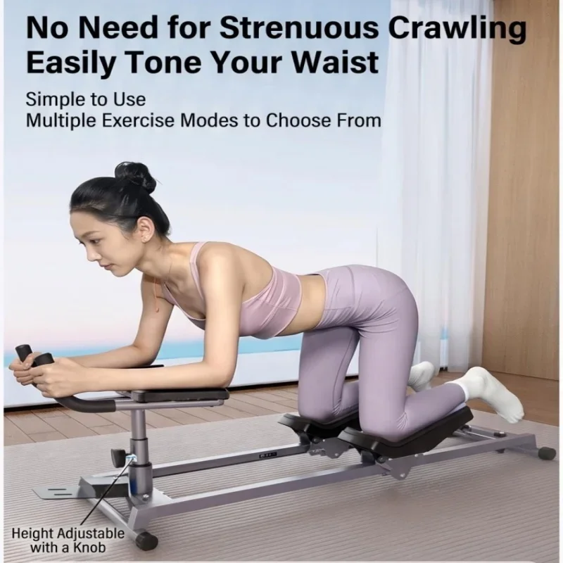 Fitness Crawler, 5-Height Adjustable Core Trainer, Silent Glide Home Workout Machine for Abdomen, Waist, Lower Back & Glutes