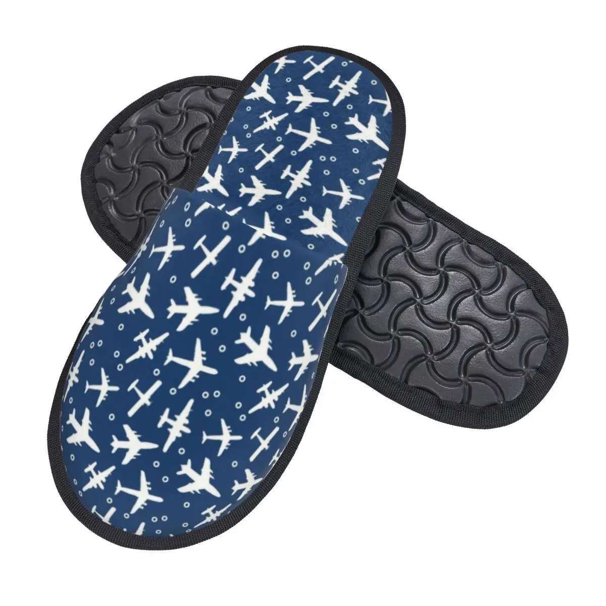 Custom Aeroplanes Flight Pilot House Slippers Women Soft Memory Foam Airplane Aviation Aviator Slip On Spa Slipper Shoes