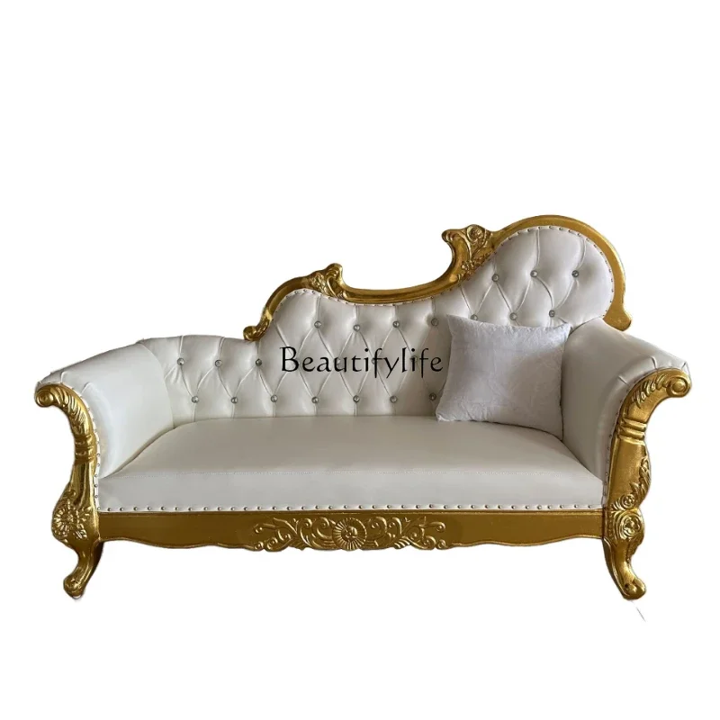 

PJ13European recliner solid wood princess rose sofa chair