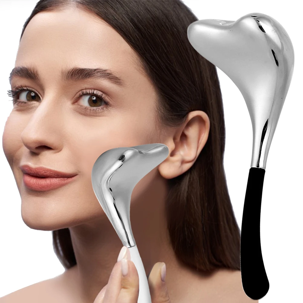 

Facial Massage Cryo Spoon Facial Skin Care Ice Globes Stainless Steel Gua Sha Cryo Sticks 2-in-1 for Face Beauty