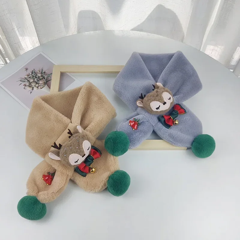 

Рождественский детский шарф, зимний детский теплый шарф для шеи, зимние аксессуары для маленьких детей, шарф с героями мультфильмов для девочек, детские гетры