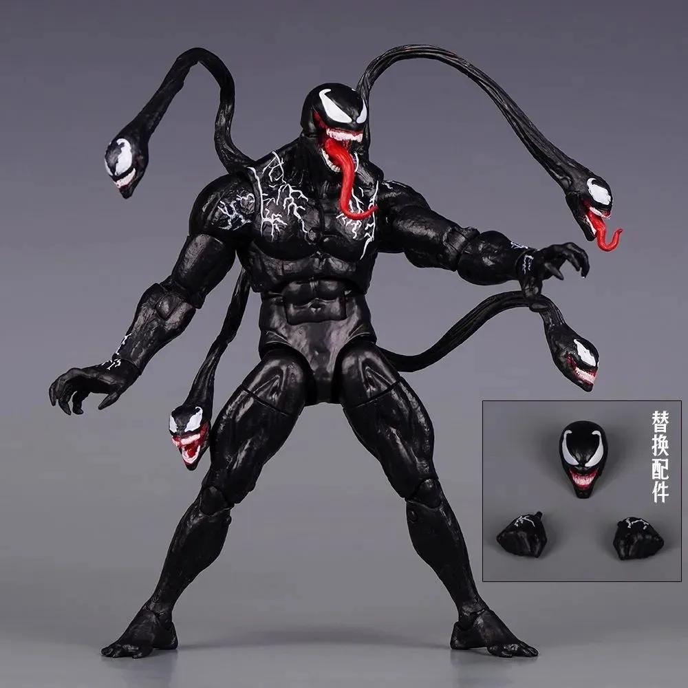 

20cm Marvel Comics Movie Figures Movable Multiple Heads Venom Action Figure Statue Model Doll Collection Toys Gifts