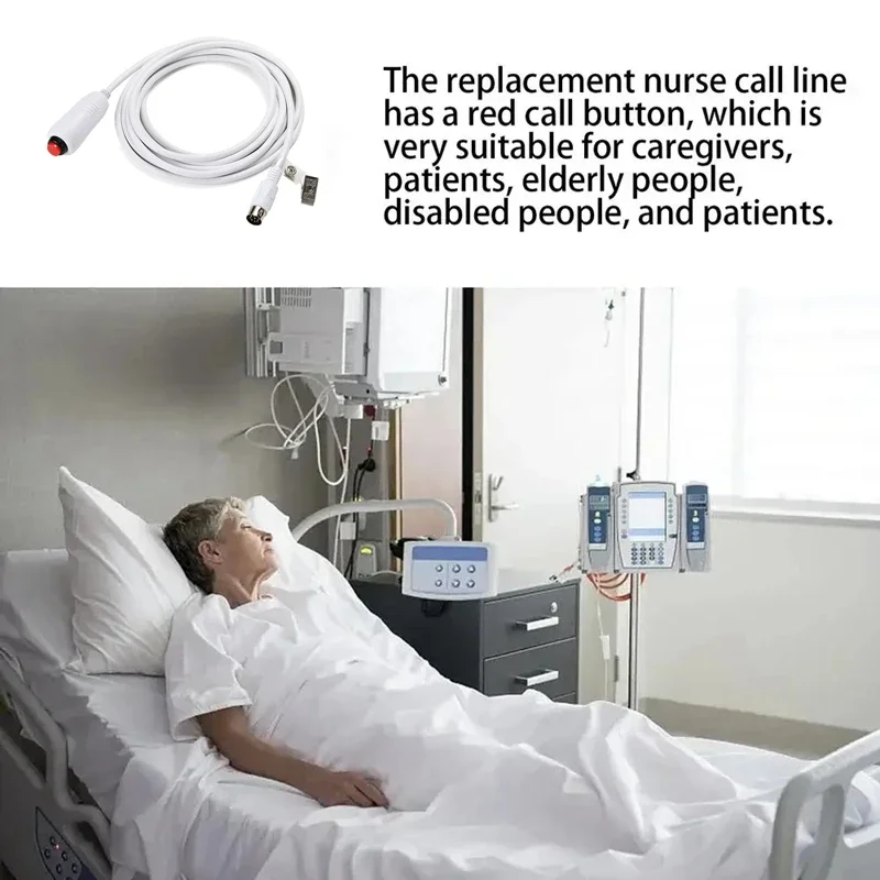 3m أفضل جودة DIN 8pin ممرضة واجهة الاتصال في حالات الطوارئ زر التبديل سلك كابل توصيل الهاتف مع مشبك ملاءات