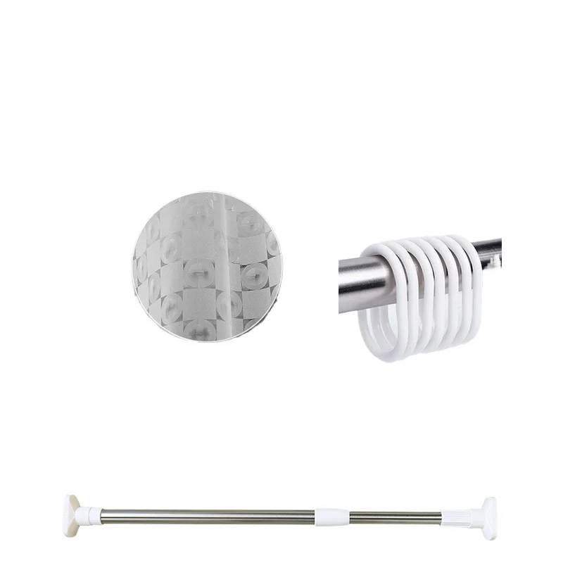 

Shower curtain set, no punching, bathroom waterproof curtain thickened