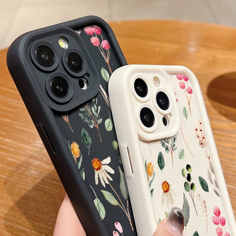 حافظة ناعمة للنباتات الملونة لهاتف آيفون 17 16 برو ماكس 15 14 بلس 13 12 11 برو ماكس حافظة هاتف من السيليكون المقاوم للصدمات #3