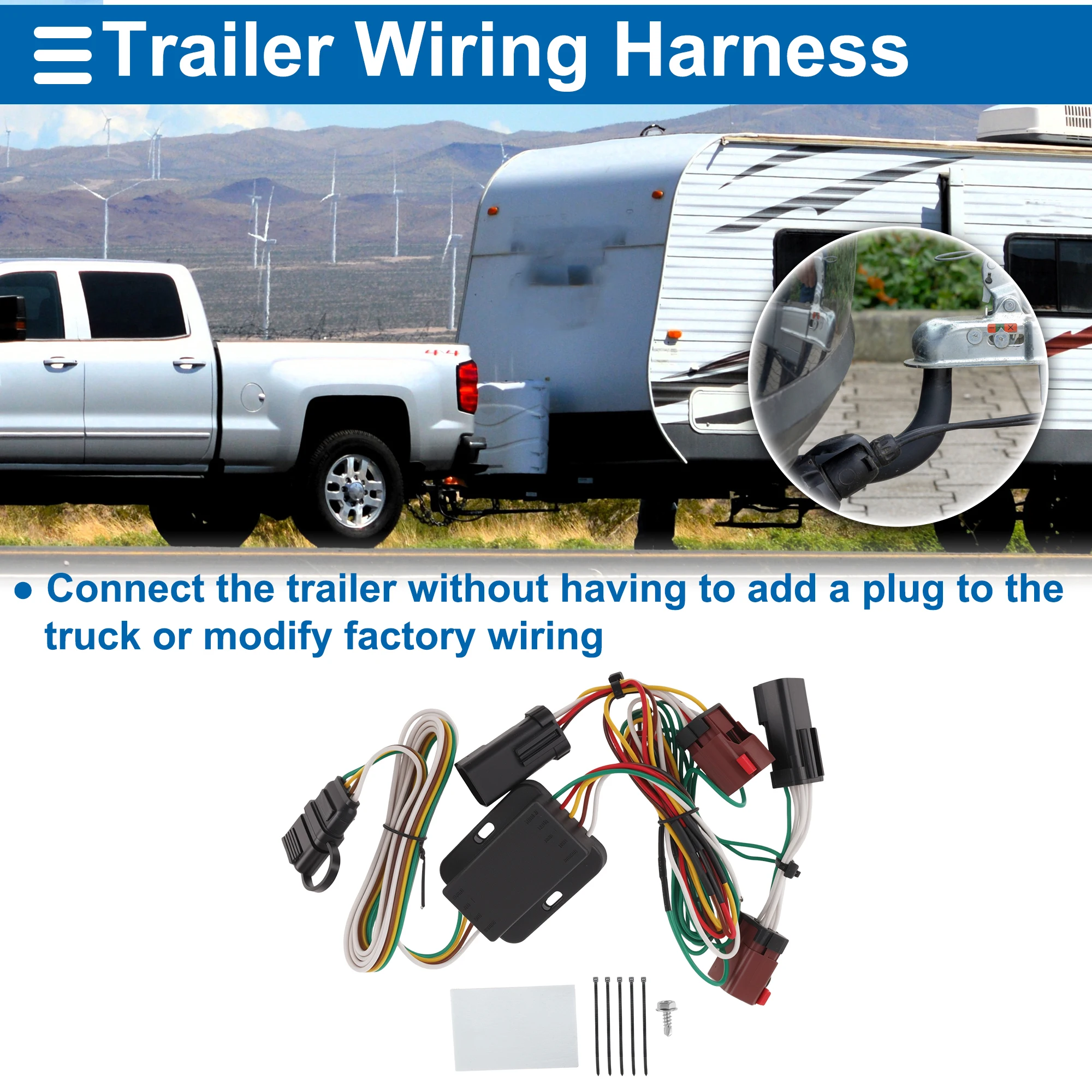 UXCELL 55334 4 Trailer Wiring Harness for CHRYSLER TOWN & COUNTRY 96-00