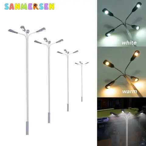 10pcs SMD Lamp Model Street Lights Layout Lamppost Railway Train Garden Playground Scenery Led Lamp Lighting 1:87 HO Scale 3V