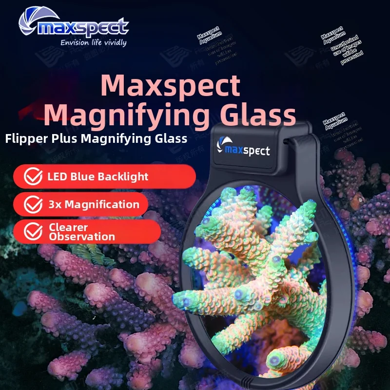 Maxspect Magnifier Aquarium Coral Observation Lens Blue Light Photo Filter Magnetic Macro Marine Fish Viewer