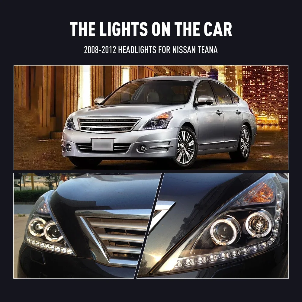 

2PCs Car Styling Head Lamp for Nissan Tiana 2008-2012 LED Headlight DRL Daytime Running Lights Signal Lamps Auto Accessories