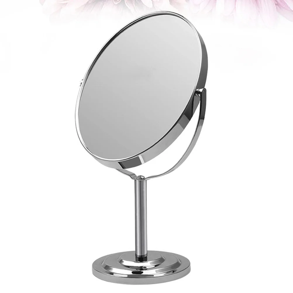 

1Pcs Double Sided Oval Mirror Premium Material Long Lasting Makeup Mirror for Bathroom Bedroom Silver