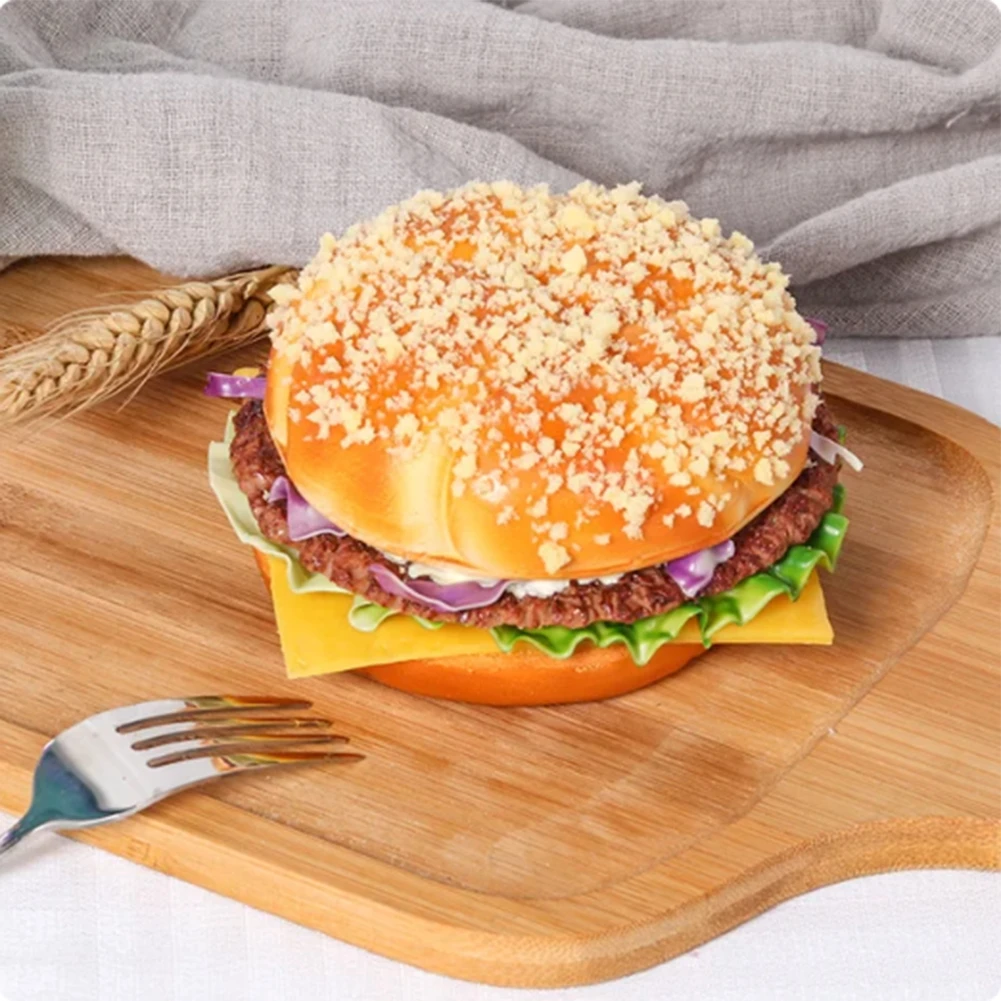 1pc Pane finto Giocattolo alimentare Simulazione Torta di hamburger Modello Puntelli alimentari Vetrina Cabina Casa Alimenti artificiali Decorazioni