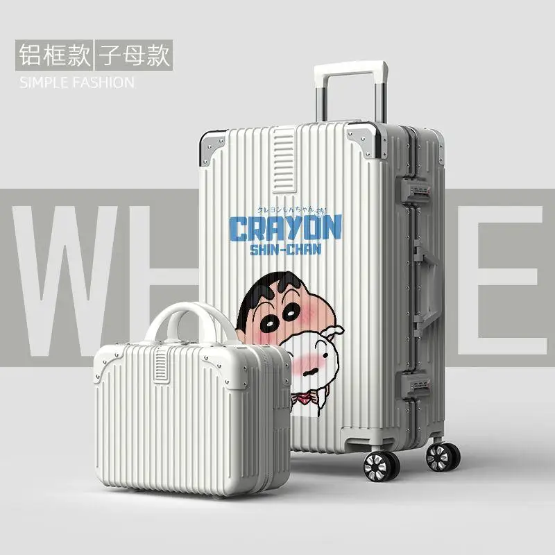 Cute Trolley Case Anime Crayon Shin-Chan Luggage Box Multifunctional Student Travel Boarding Suitcase Cartoon Password Lock Box