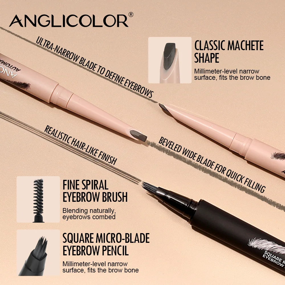 Waterproof Smudge-Proof Eyebrow Pencil Set, Long-Lasting Brow Makeup with Liquid Fork Tip & Classic Pencil for Perfect Arch