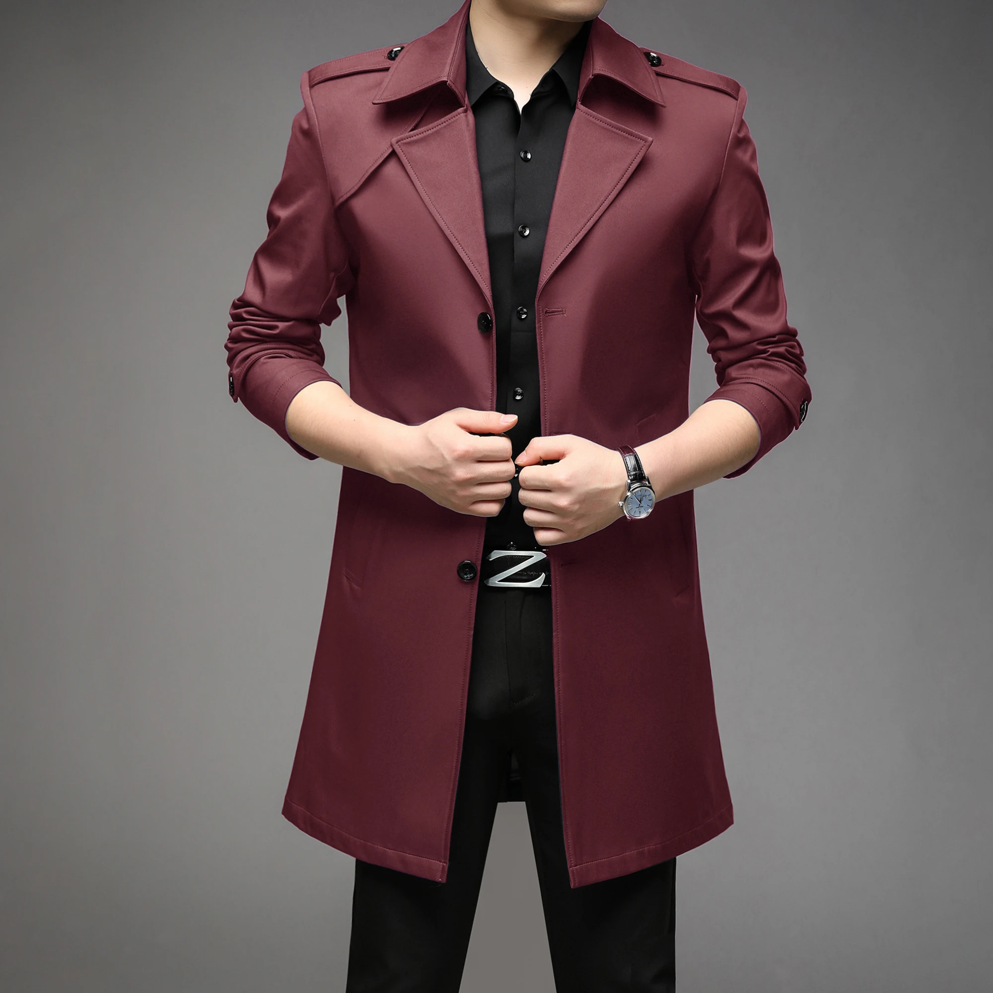 Thoshine Brand Spring Autumn Men Trench Coats Long Superior Quality Buttons Male Fashion Outwear Trenchcoat Jacket