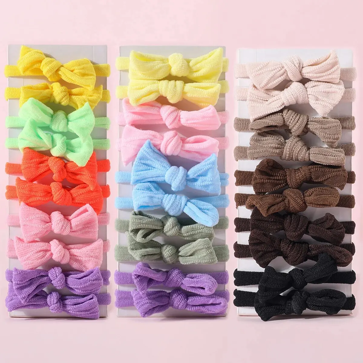 30Pcs Girls Bowknot Hair Bands Colorful Elastic Hair Ties 4CM Elastic Headband Ponytail Holder Scrunchies Girls Hair Accessories