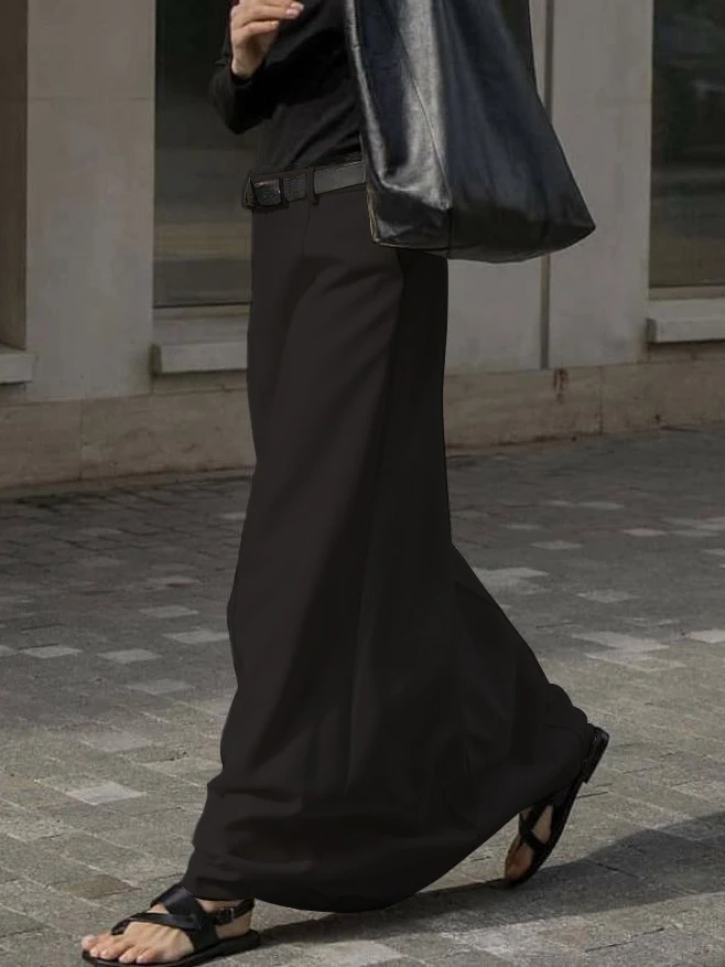 Yeezzi 2026 Neue Damen Maxi-Röcke für Frühling und Herbst, H-Linie, Einfarbige Lange Röcke für Frauen, Modische Freizeitkleidung – Detail 11
