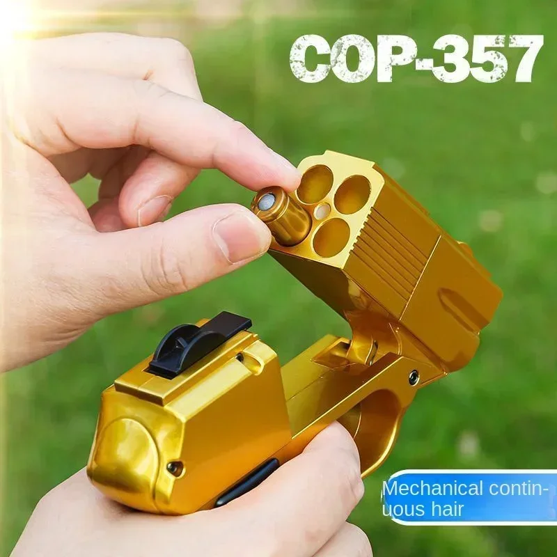 2024 New Golden Desert Eagle COP357 Pocket Pistol Shell Throwing Manual Model Children\'s Toy Gun Revolver Gifts