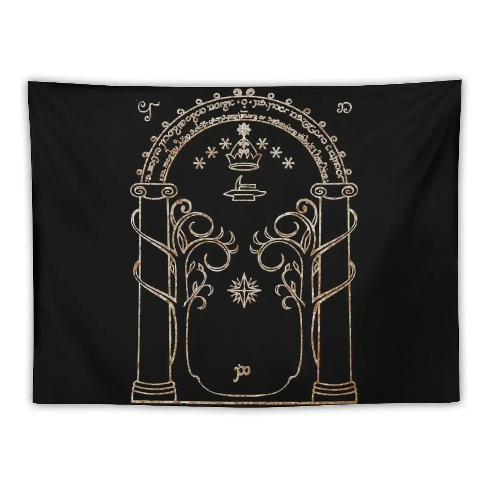 

Gates of Moria, Doors of Durin Tapestry Decoration For Home Bedroom Decorations Wall Mural Room Decorations Aesthetic Tapestry
