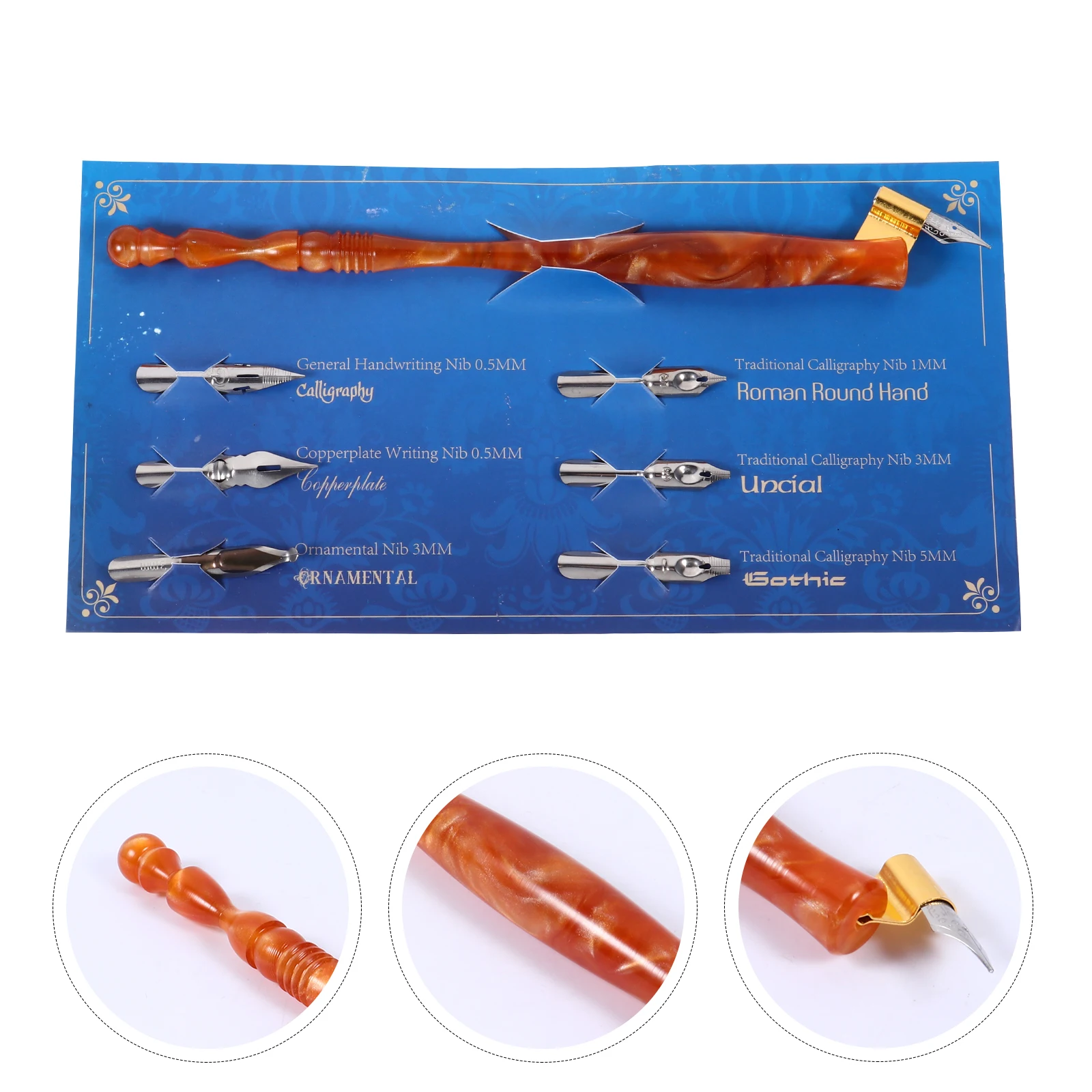 

Dip Pen Calligraphy Set 6 Nibs Wooden Handle Smooth Writing Wear Resistant Elegant Gift For Friend Family Teacher