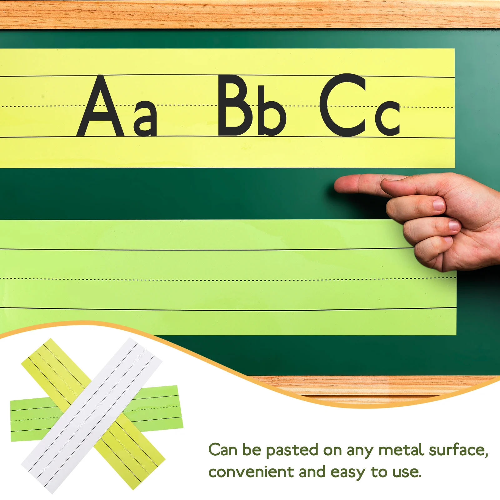 

3Pcs Magnetic Sentence Strips Lined Design Magnetic Labels for Whiteboard Fridge Dry Erase Memo Strips Memo Notepads