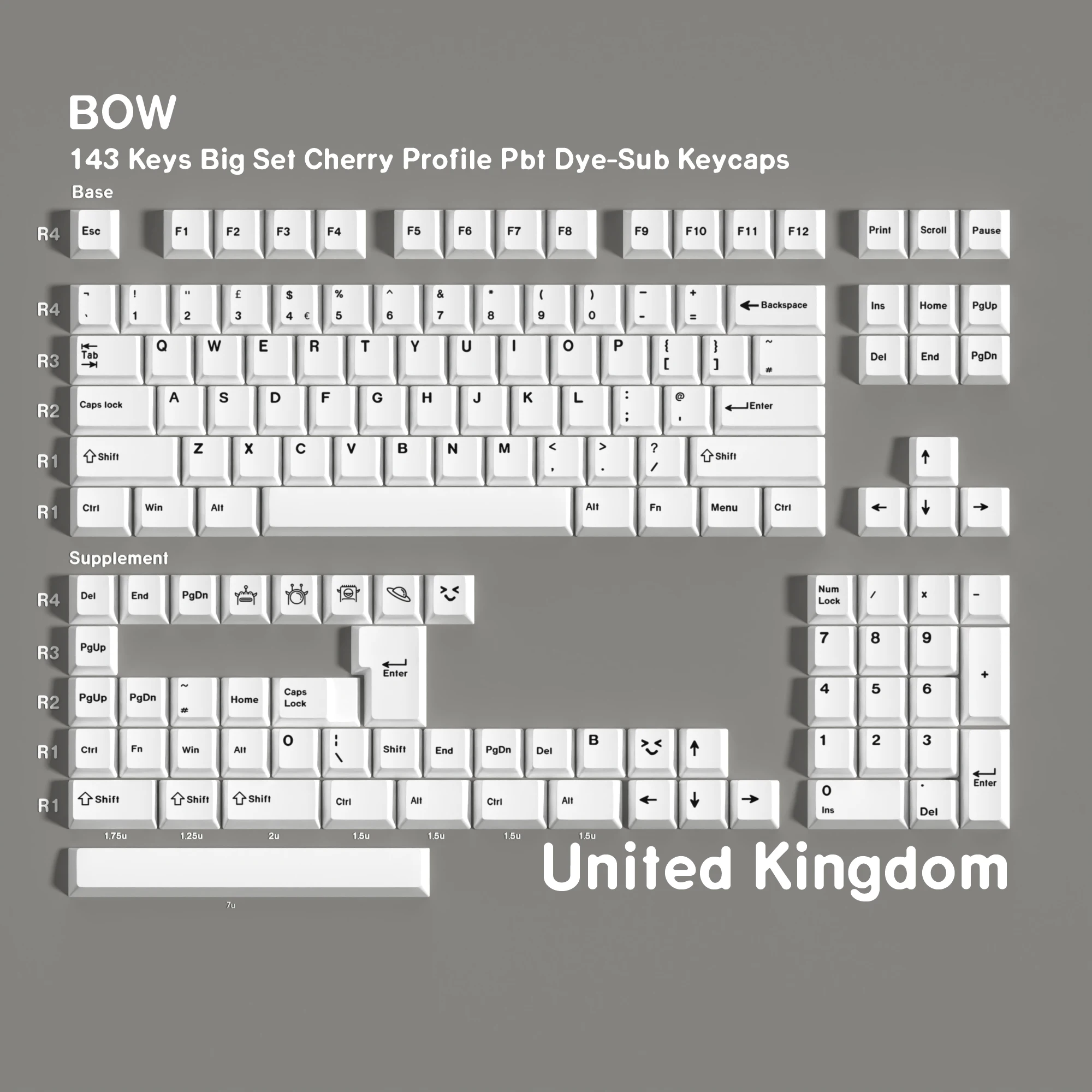 PBT Cherry Keycaps White Korea - Gaming Accessories Uk 评论和价格