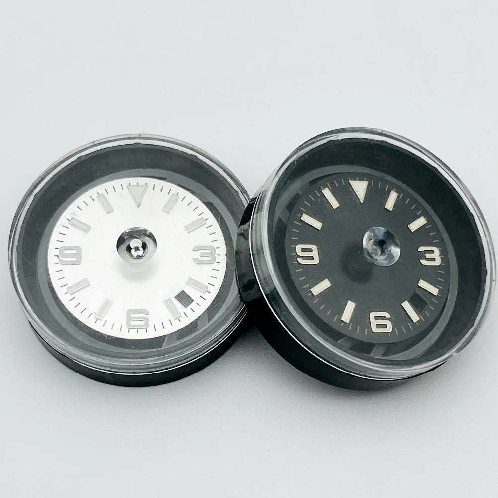 قرص NH35 مخصص قرص أخضر مضيء مناسب لحركة NH35 NH36 7S26 SRPD Samurai SKX007 Crown at 3.0 3.8 4.1 قرص الساعة