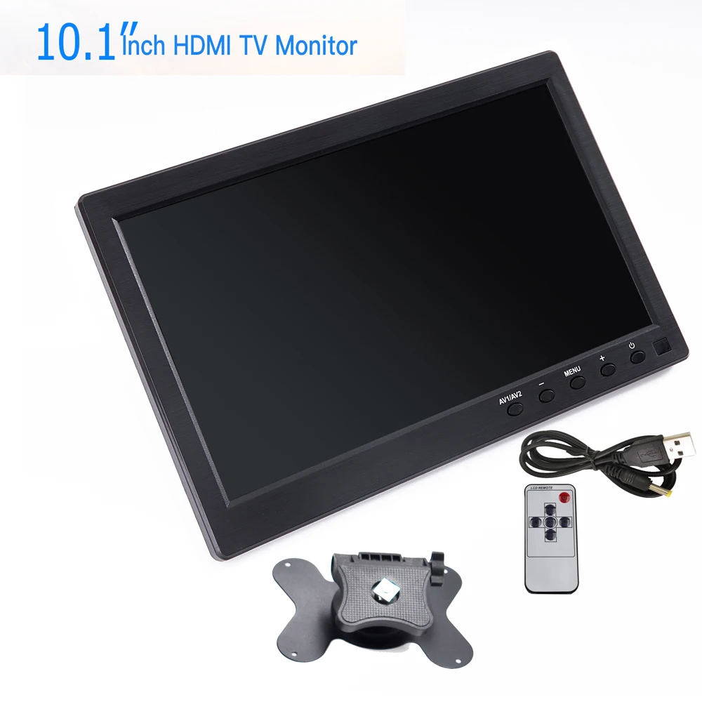 10.1 Inch HD Car Monitor LCD Digital Screen 1024*600 IPS Monitoring with HDMI VGA AV BNG SUB