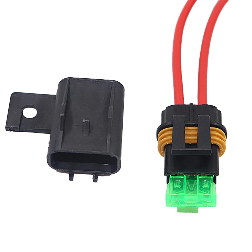 1 Set 2P Automotive Blade Fuse Holder Set Waterproof Wired Fuse Box Car Electrical System Fuse Element for Vehicle Maintenance