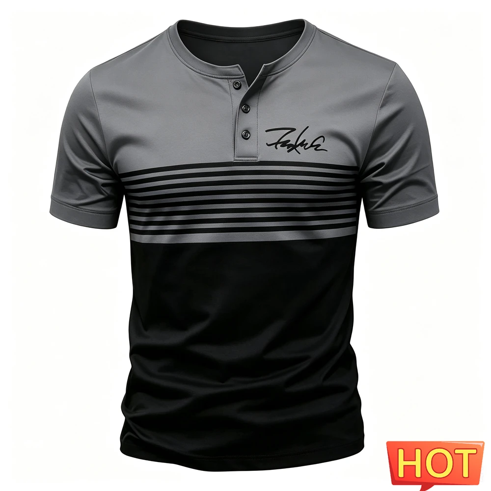 Summer Simple Men's Henley Shi - огляд і ціна Mens Fashion Streetwear