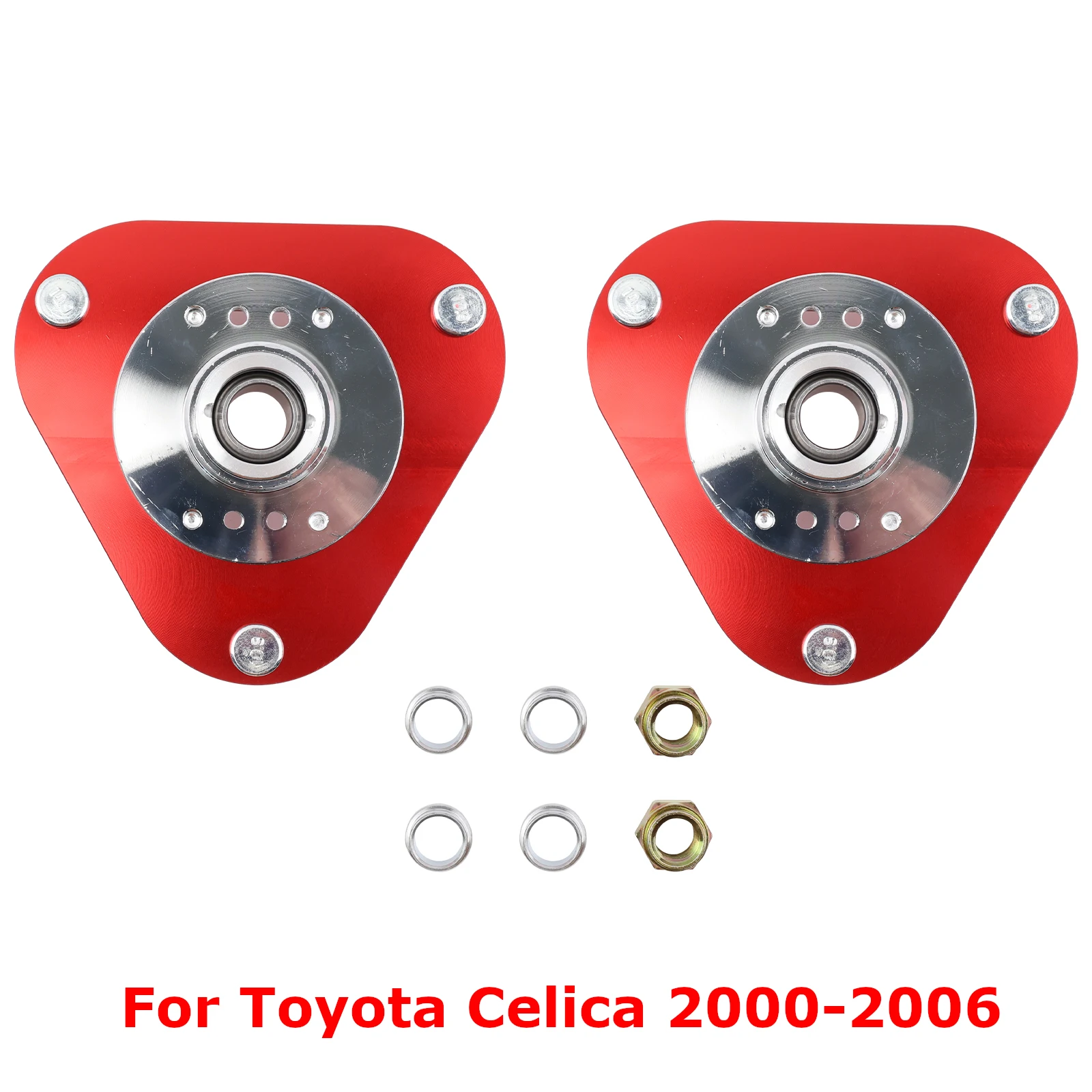 2 Pcs Front Top Camber Plates For Toyota Celica 2000-2006 Coilover Suspension Kit Front Camber Plate Red