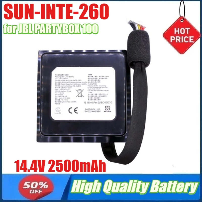 

14.4V 2500mAh SUN-INTE-260 Battery for JBL PARTYBOX 100 Bluetooth Speaker Battery PARTYBOX100 Battery
