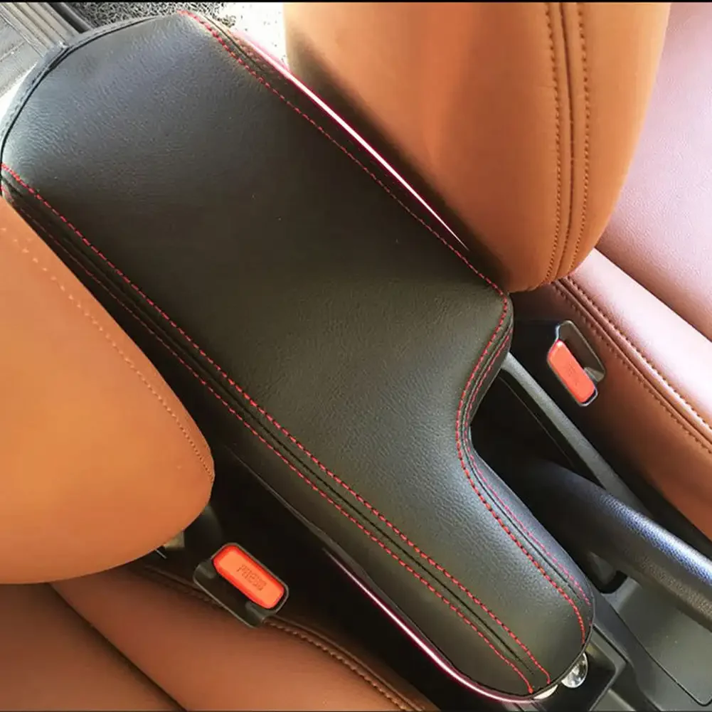 Car Armrest Box Center Console Lid Armrest Cover Car Accessories PU Leather Cover for Honda Fit 2014 2015 2016 2017 2018 19 2020